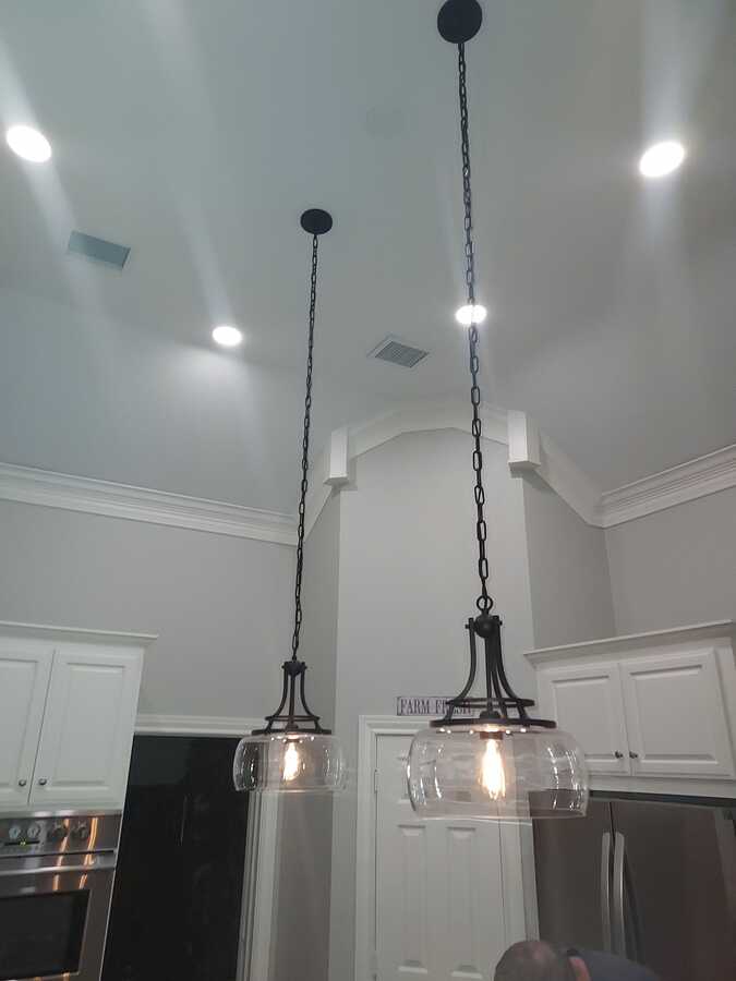 Pendant lights photographed in a project shared by Jeremy on Nextdoor